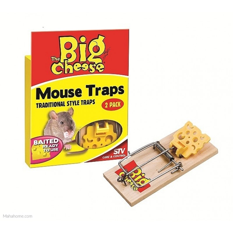 Wooden Traditional Rat Mouse Rodent Trap Bait Reusable Cheese Shaped  Catcher