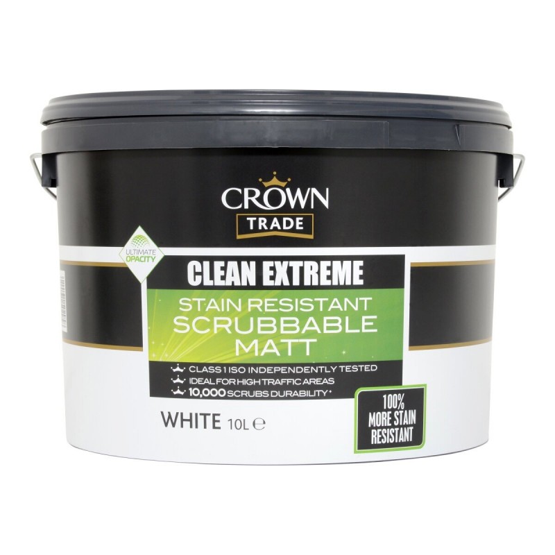 Crown Trade Clean Extreme Scrubbable Matt (Tinted) Blank Canvas 5L